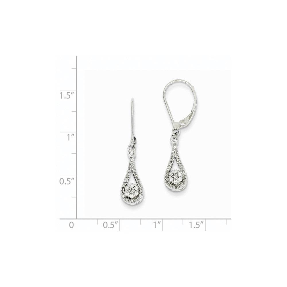 14k White Gold Real Diamond Hinged Hoop Earrings