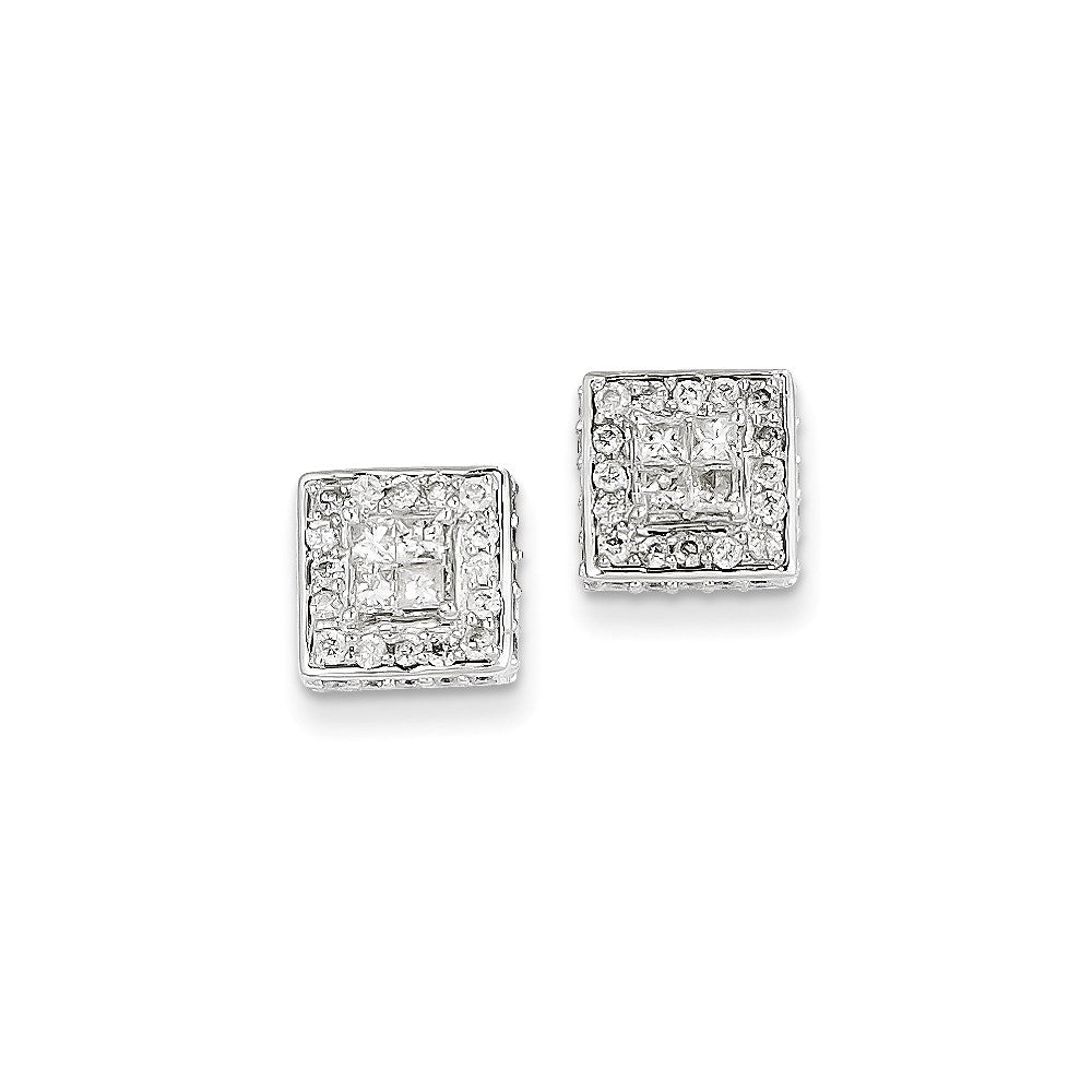 14k White Gold Dia Earrings