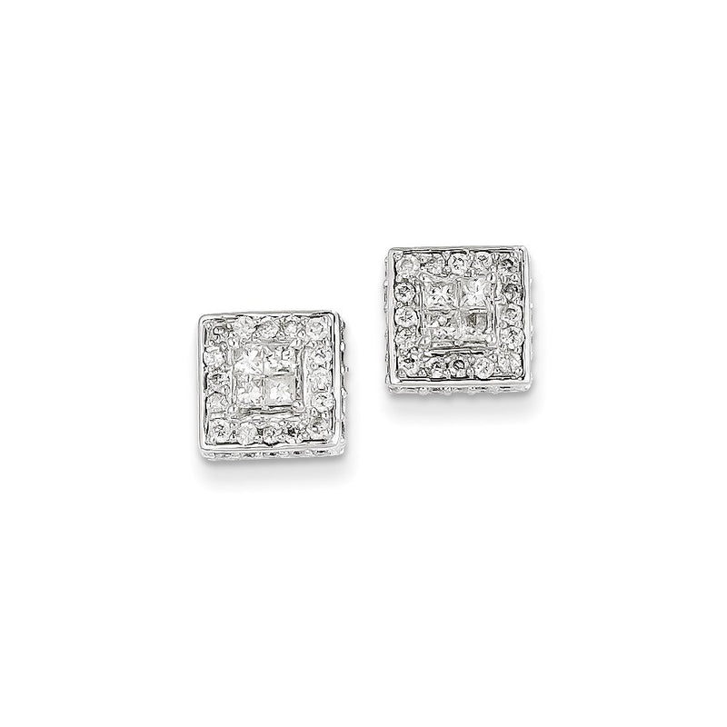 14k White Gold Dia Earrings