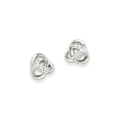 14k White Gold Real Diamond Post Earrings