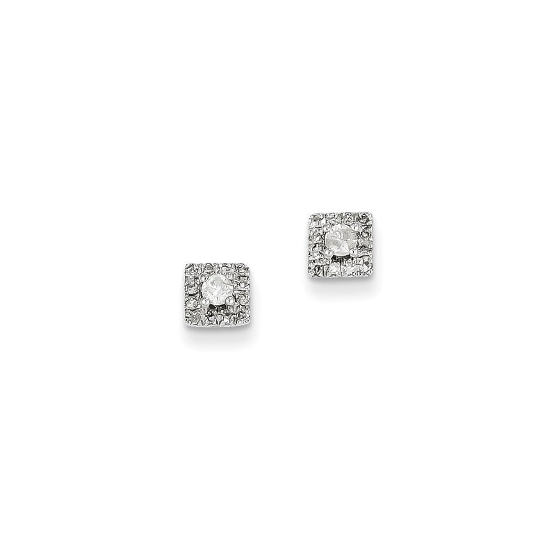 14k White Gold Dia Earrings