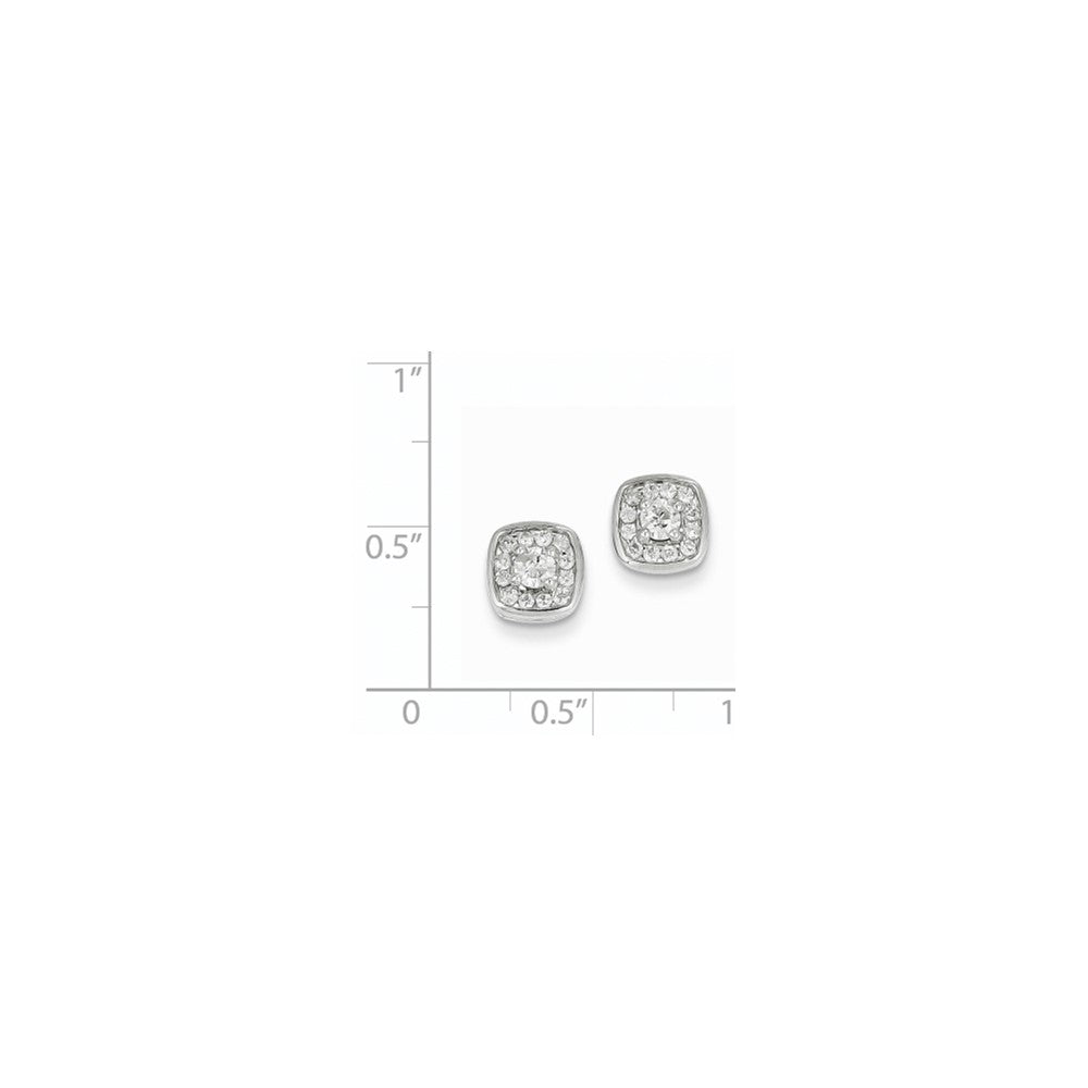 14k White Gold Real Diamond Post Earrings