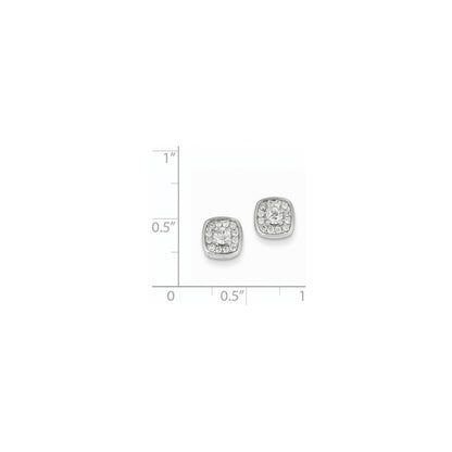 14k White Gold Real Diamond Post Earrings
