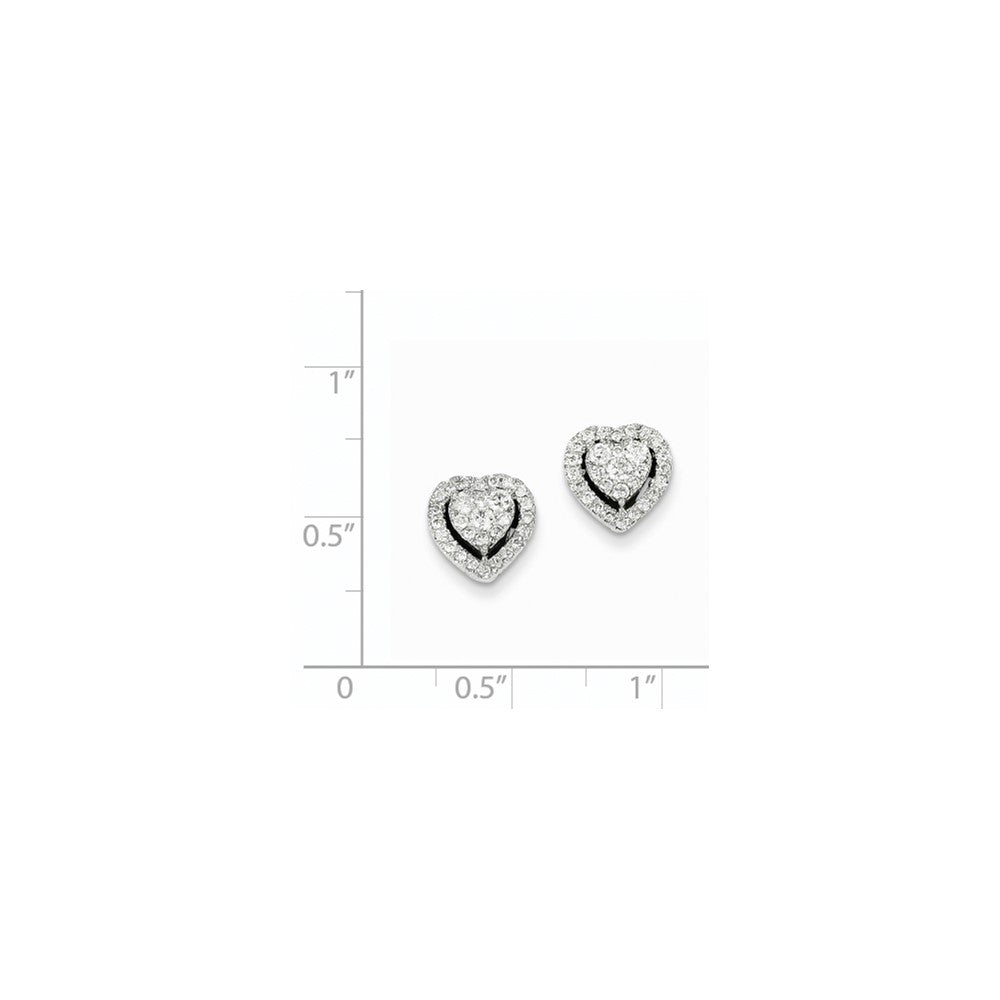 14K White Gold Real Diamond Post Earrings