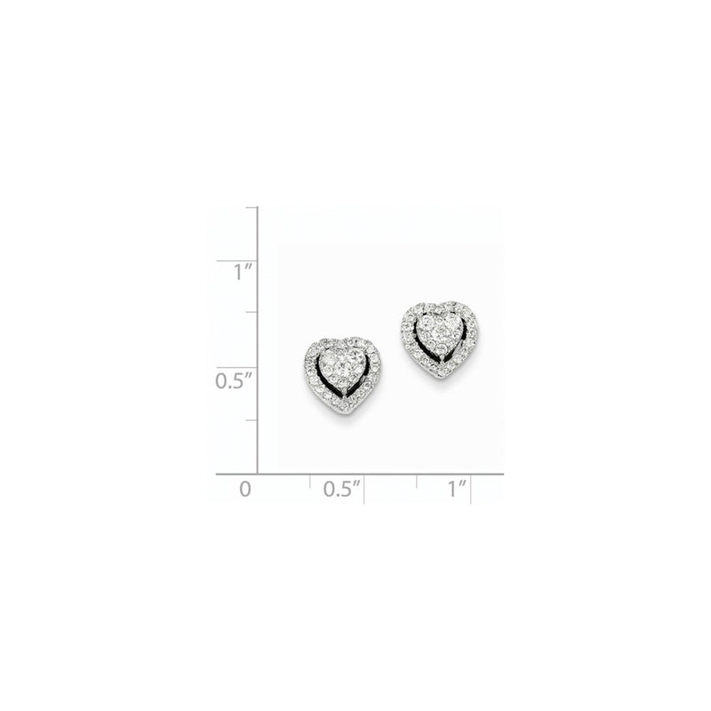 14K White Gold Real Diamond Post Earrings