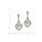 14k White Gold Real Diamond Dangle Post Earrings