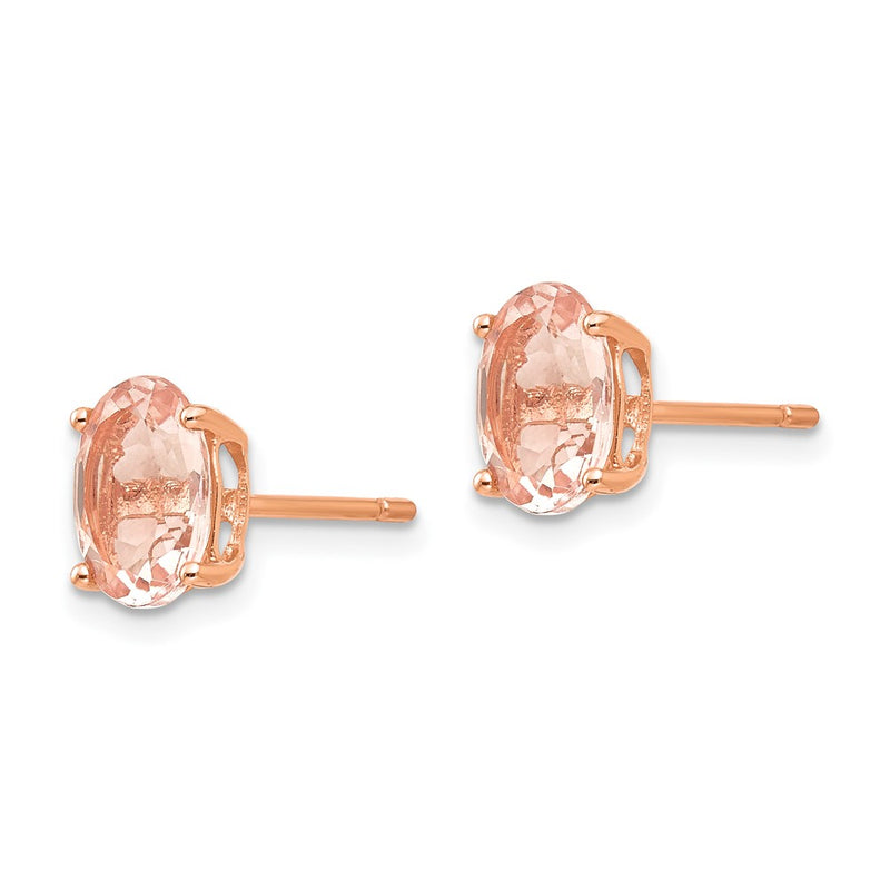 14k Rose Gold Morganite Earring