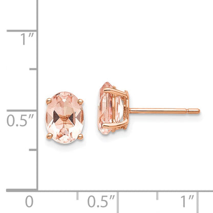 14k Rose Gold Morganite Earring