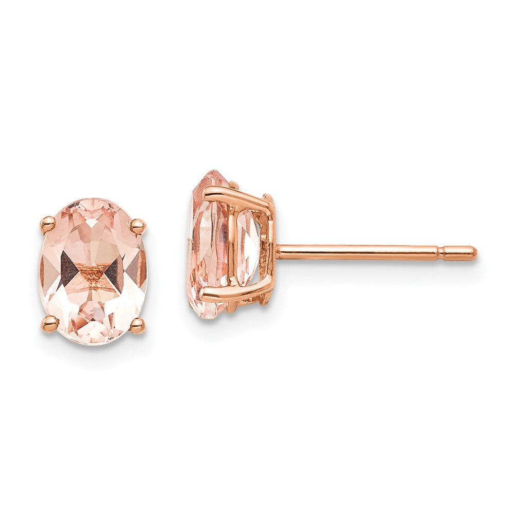 14k Rose Gold Morganite Earring