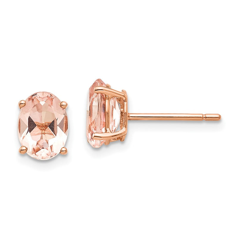 14k Rose Gold Morganite Earring