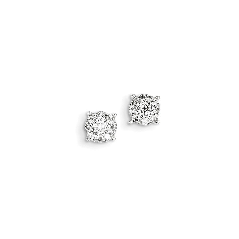 14k White Gold Real Diamond Earrings
