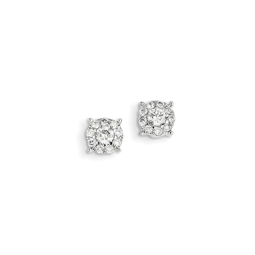 14k White Gold Real Diamond Earrings