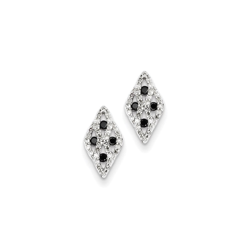14k WG Blk. & Wht. Dia Earrings