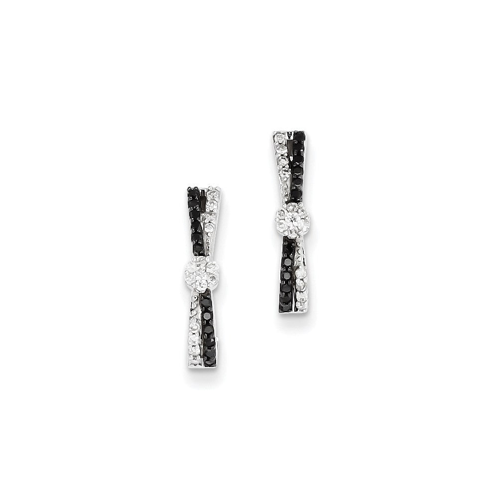 14k WG Blk. & Wht. Dia Earrings
