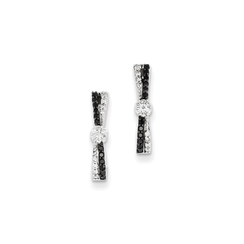 14k WG Blk. & Wht. Dia Earrings