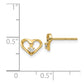 14k Yellow Gold Real Diamond heart Earrings XE21A