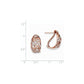 14k Rose Gold Diamond Omega Back Post Earrings