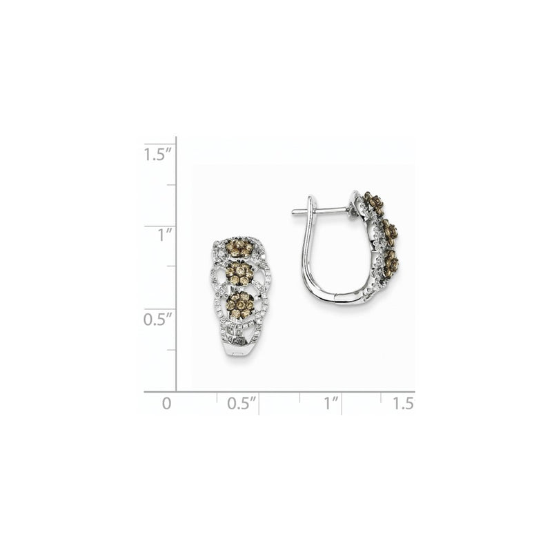 14k WG Champagne/White Dia Black Rhodium-plated Hoop Earring