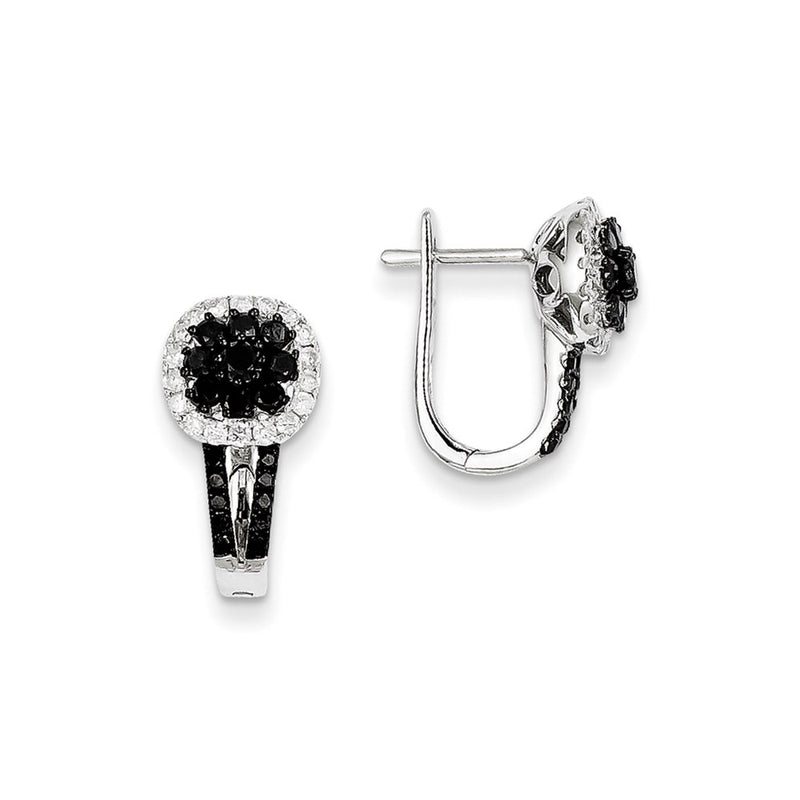 14k WG Blk. & Wht. Dia Earrings