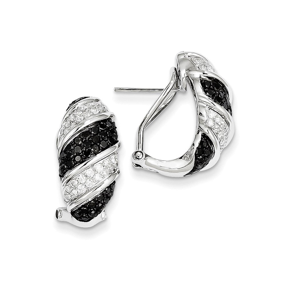 14k WG Blk. & Wht. Dia Earrings