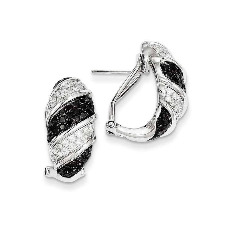 14k WG Blk. & Wht. Dia Earrings