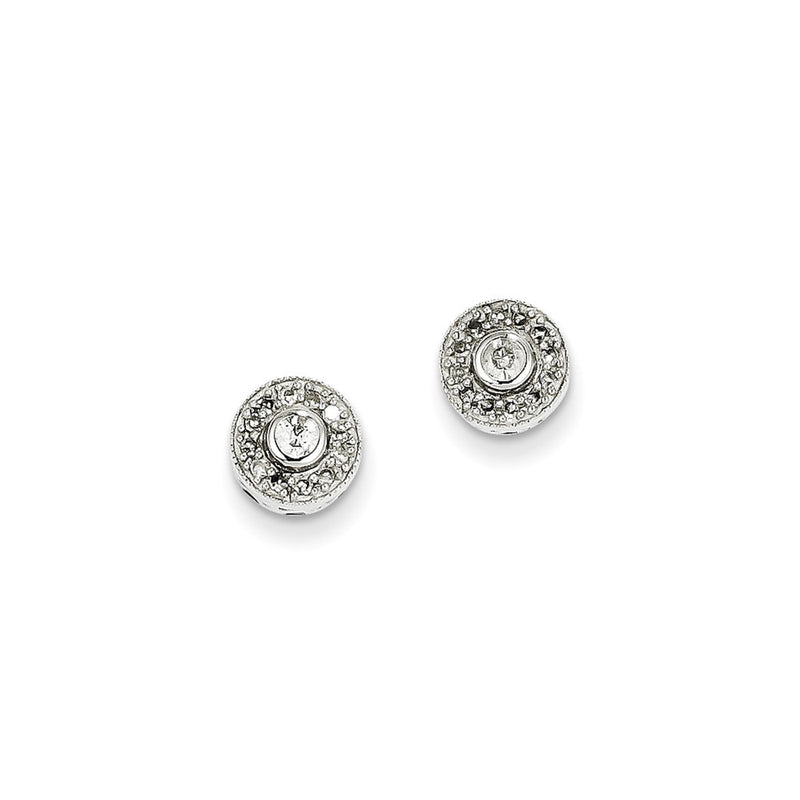 14k White Gold 0.25ct Real Diamond Round Post Earrings