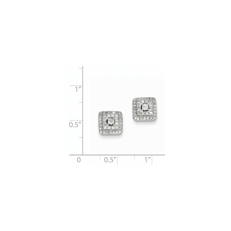 14k White Gold 0.51ct Real Diamond Square Post Earrings