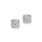 14k White Gold 0.51ct Real Diamond Square Post Earrings
