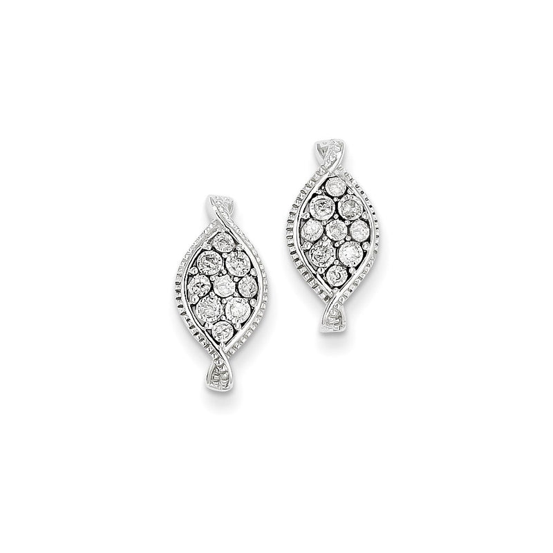 14k White Gold Dia Earrings