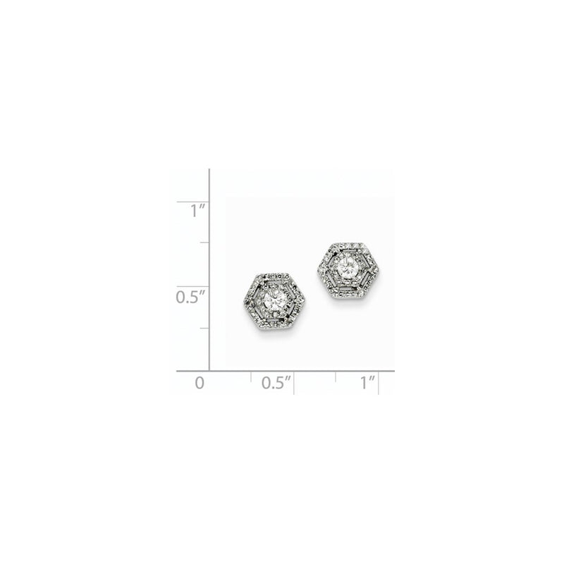 14k White Gold Real Diamond Post Earrings