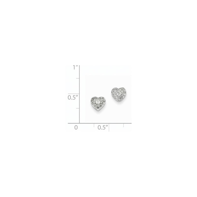 14k White Gold 0.16ct Real Diamond Heart Post Earrings