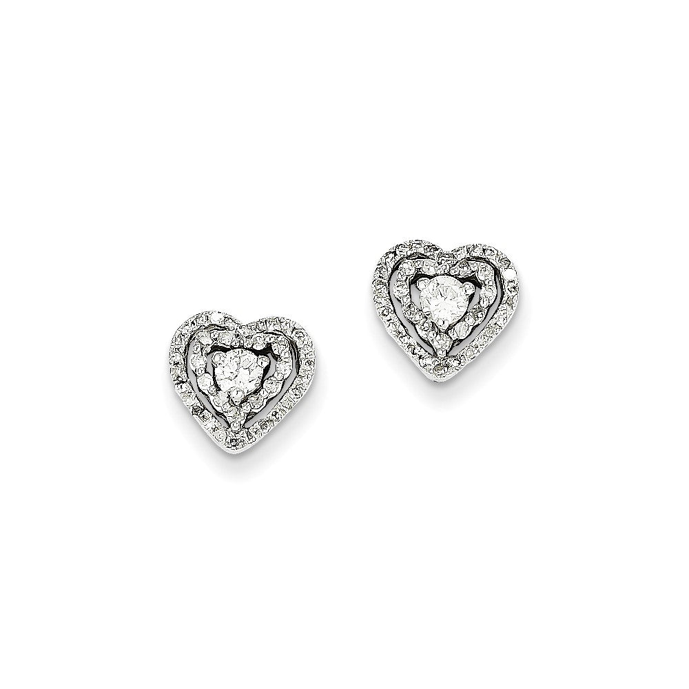 14k White Gold Real Diamond Earrings