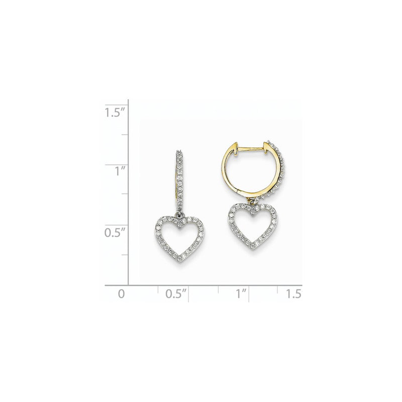 14k Yellow Gold Two-tone Real Diamond Hinged Hoop Earrings