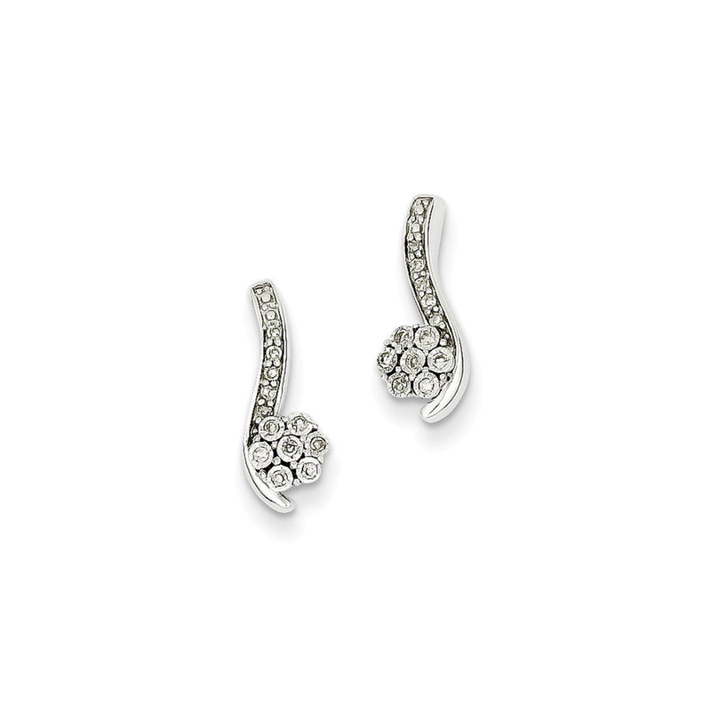 14k White Gold Dia Earrings