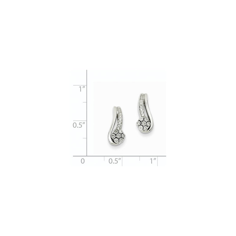 14k White Gold Real Diamond Post Earrings