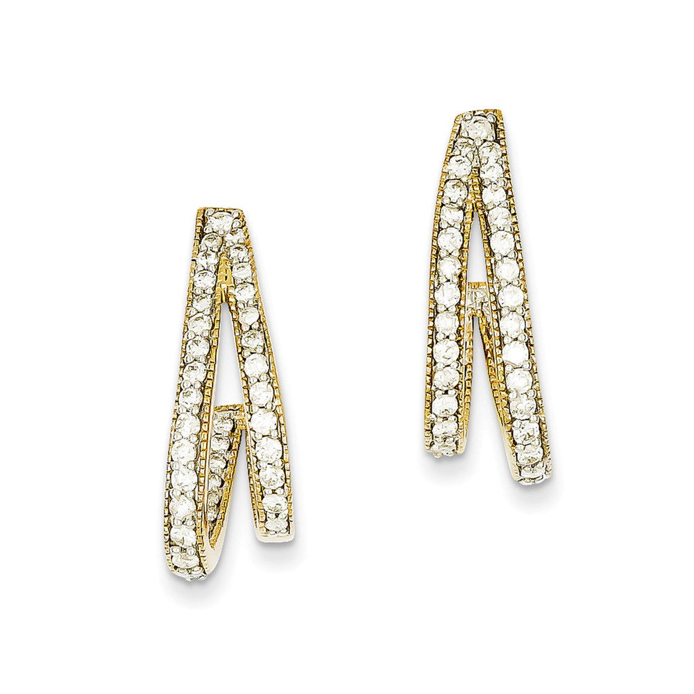 14k Yellow Gold TT Dia Earrings