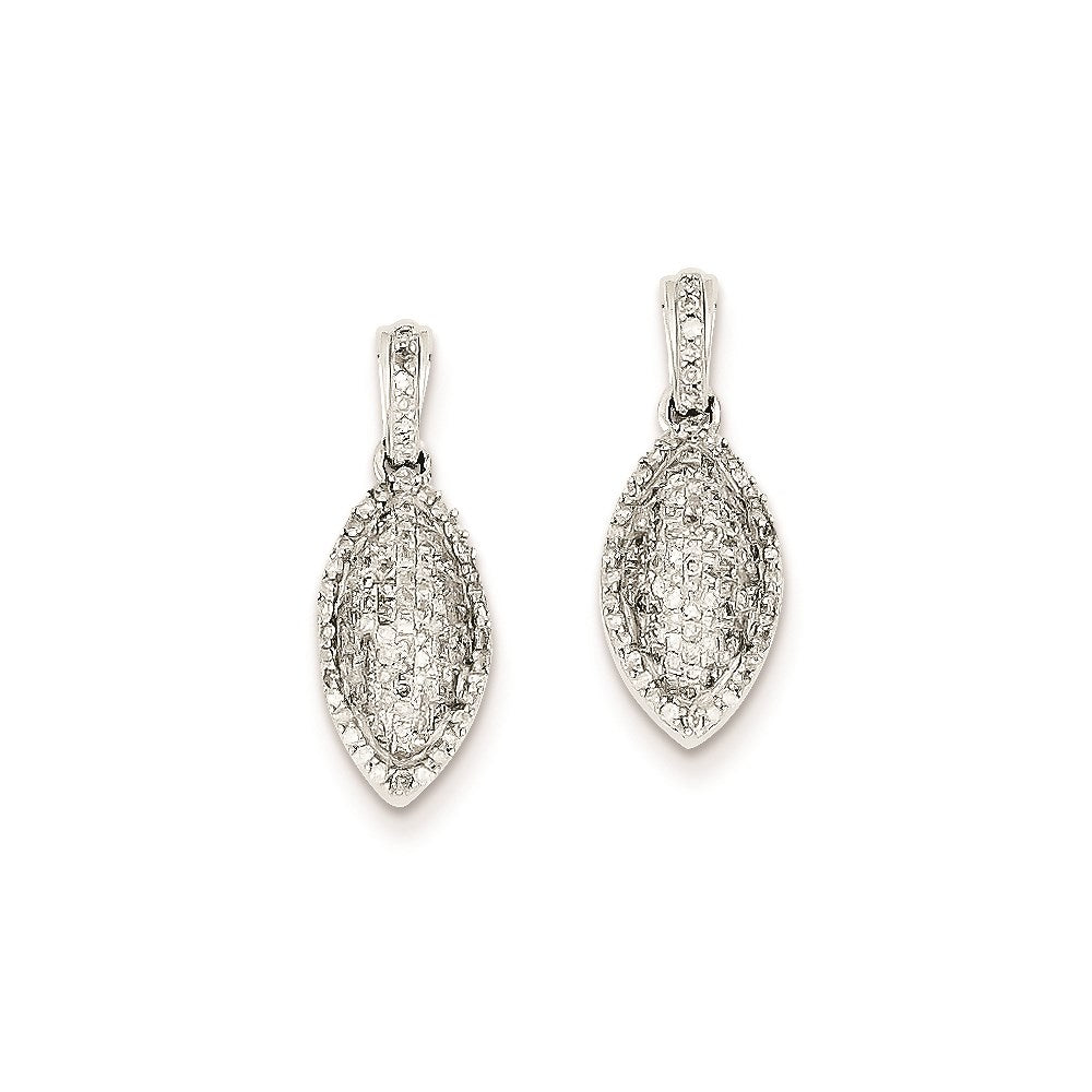 14K White Gold Real Diamond Post Earrings