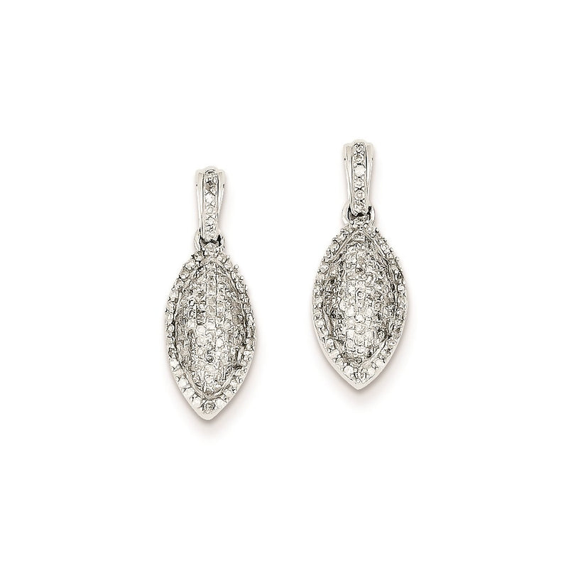 14K White Gold Real Diamond Post Earrings
