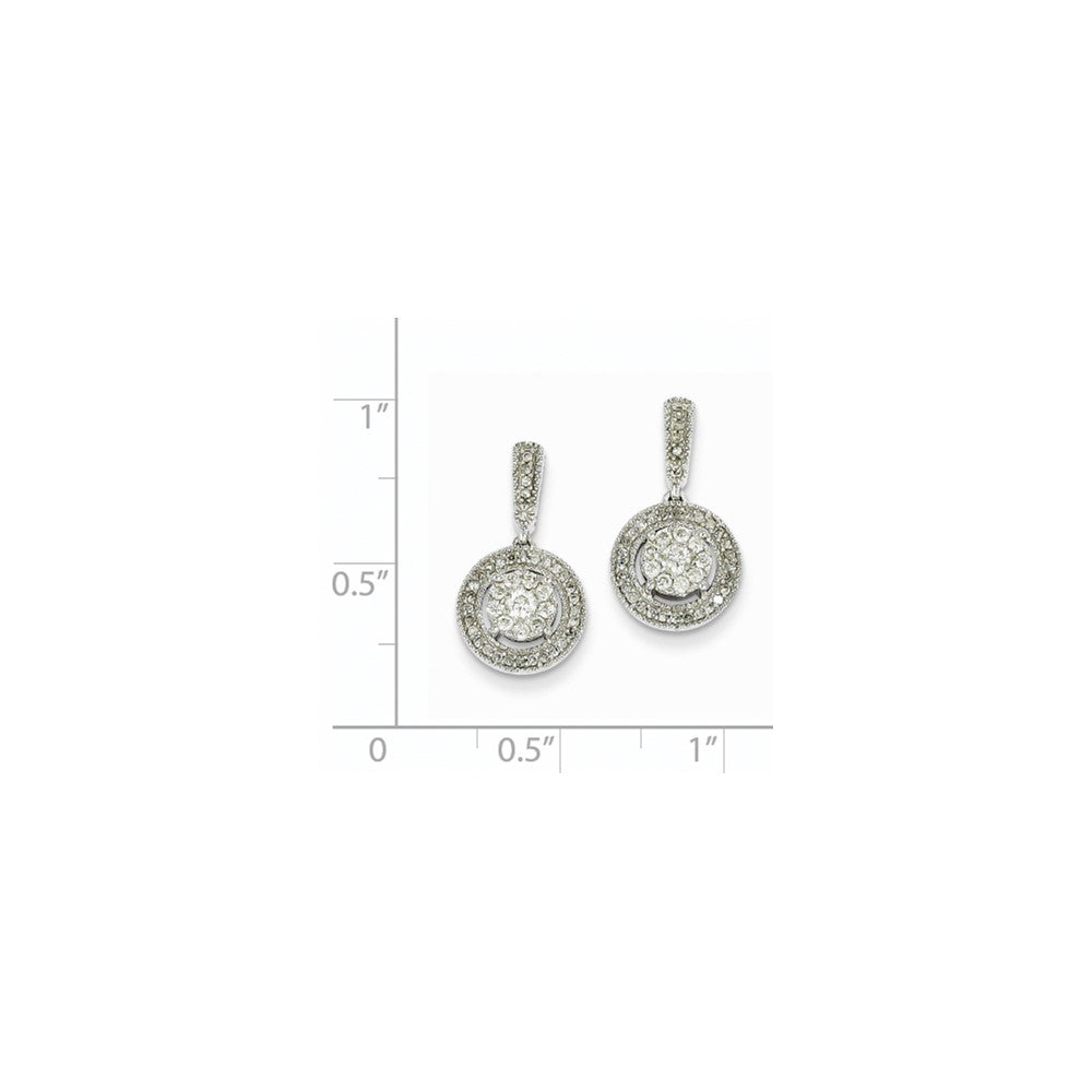 14K White Gold Round Real Diamond Post Earrings