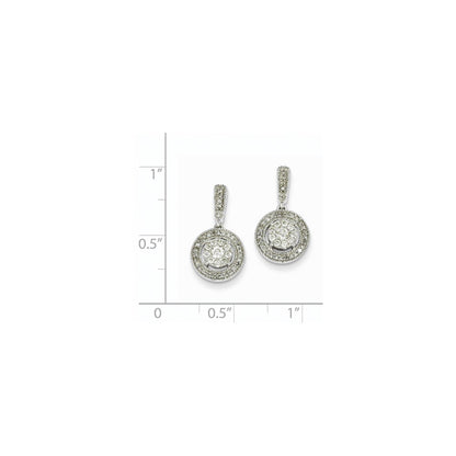 14K White Gold Round Real Diamond Post Earrings