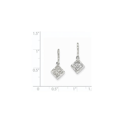 14K White Gold Real Diamond Cluster Post Earrings
