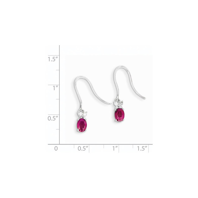 14k White Gold Real Diamond & Ruby Earrings