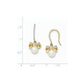 14k Yellow Gold Real Diamond and 7-8mm Round FW Cultured Pearl Bow Dangle Earrings