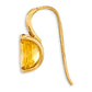 14k Yellow Gold Real Diamond & Citrine Oval Dangle Earrings