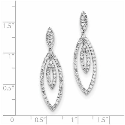 14k White Gold Real Diamond Post Earrings