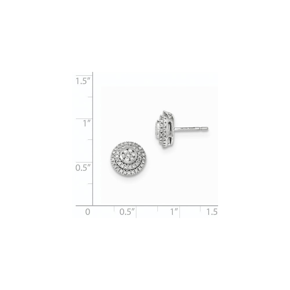 14k Yellow Gold Mystere White Gold Real Diamond Post Earrings
