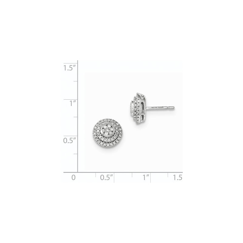 14k Yellow Gold Mystere White Gold Real Diamond Post Earrings