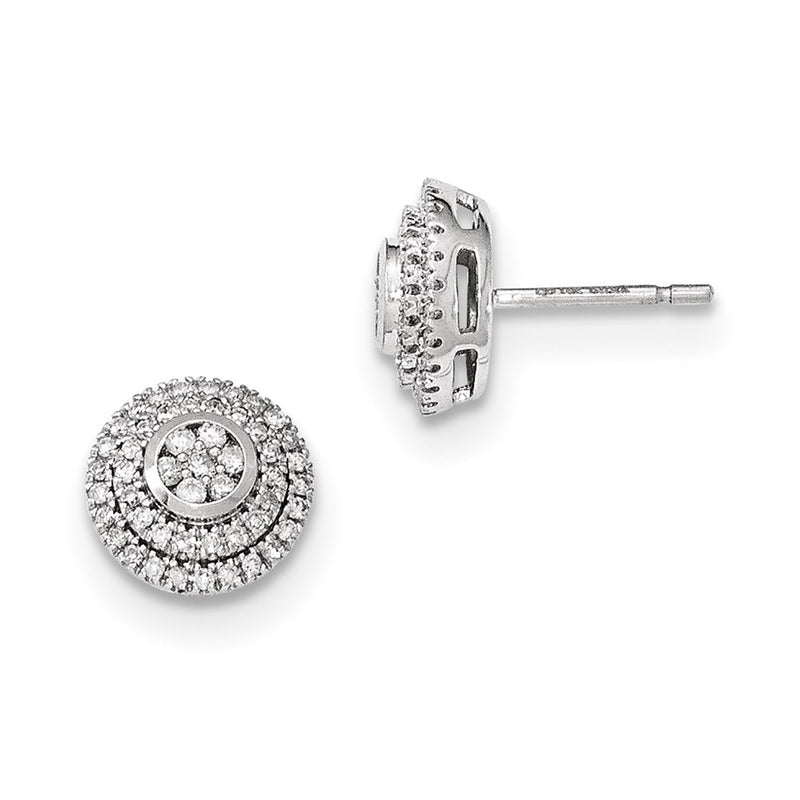 14k Yellow Gold Mystere White Gold Real Diamond Post Earrings
