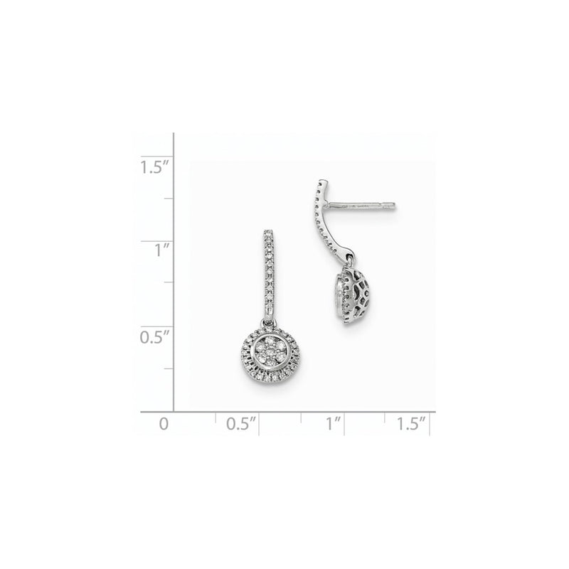 14k Yellow Gold Mystere White Gold Real Diamond Post Dangle Earrings