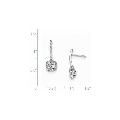 14k Yellow Gold Mystere White Gold Real Diamond Post Drop Earrings